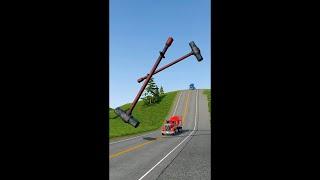 Live Mix Trucks Bollard Crash #shorts #beamngdrive #live #gaming  #viral #trending #livestream