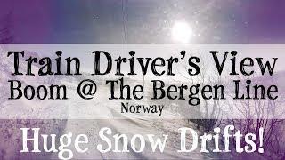 CABVIEW: Train hitting huge snow drifts on the Bergen Line