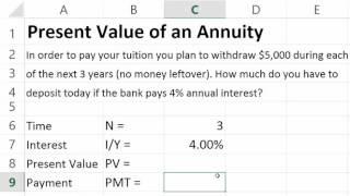 Present Value of Ordinary Annuity in Excel