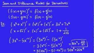 Calculus - Derivatives 5 - The Sum and Difference Rules