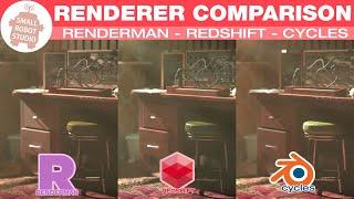 Blender Cycles, Renderman & Redshift Render Comparison