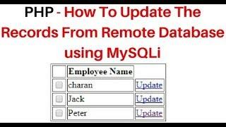 php using MySQLI update data from remote database (phpMyAdmin) MySQL