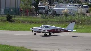 Piper PA-30 Twin Comanche | Private | G-ATEW | 15KT+ Crosswind | Taking-off from Cannes Mandelieu