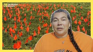 Hundreds Of Orange Flags Form A Big Heart On The Site Of A Former N.S. Residential School