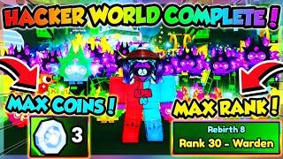 HACKER WORLD COMPLETE!! MAX COINS & MAX RANK!! (Pet Simulator 99 Roblox)