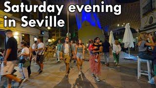 Saturday evening in Seville - Macarena to City Center - 4k Virtual Walking Tour, Spain 