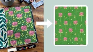 How to turn a gouache painting into a seamless repeat pattern