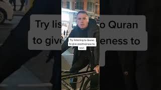 Non Muslim stops whenever he goes past the Dawah Table to listen to The Quran