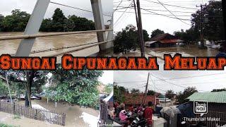 Sungai Cipunagara Meluap, Pamanukan Banjir & kemacetan Pantura (8 Feb 2021)