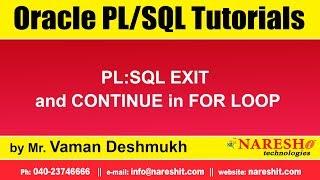 Oracle PL/SQL Tutorials | PL:SQL EXIT and CONTINUE in FOR LOOP | Mr.Vaman Deshmukh