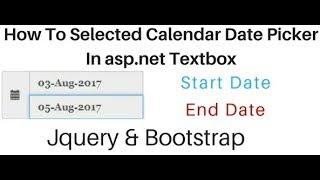 asp.net Textbox Jquery Datepicker (start, end) Bootstrap 3.3.7