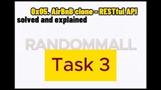 ( TASK 3 ) 0x05. AirBnB clone - RESTful API