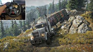 Peterbilt 359's Rough Road Challenge in SnowRunner Gameplay - Logitech G29 Gameplay