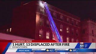 Apartment fire displaces 13 in downtown Indy