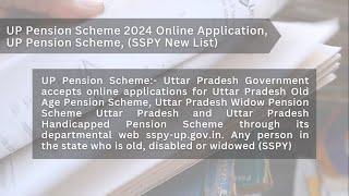 UP Pension Scheme 2024 Online Application