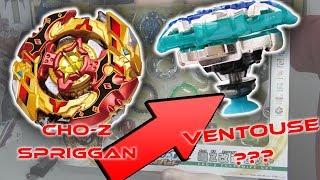 Une toupie VENTOUSE !?? contre Cho-z Spriggan - pack custom Beyblade Burst déballage test