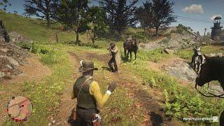 RDR2 - Fake Surrender in front of a Badass killcam on Bounty Hunters