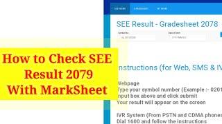 How to Check SEE Result 2079 with MarkSheet