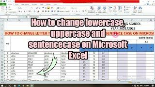 How to change lowercase uppercase and sentence case on Microsoft Excel