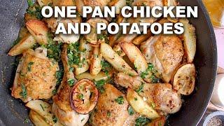 One Pan Roasted Lemon Chicken & Potatoes - Best I've Ever Made!