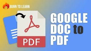 How to Convert a Google DOC Into a PDF File.