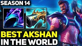 RANK 1 BEST AKSHAN IN SEASON 14 - AMAZING GAMEPLAY! | League of Legends