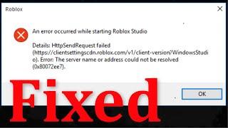How To Fix Roblox -An Error Occurred While Starting Roblox Studio Error Windows 10/8/7