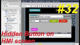 Hidden Buttons on HMI screen WinCC TIA Portal || PLC Programming Lectures for Beginners