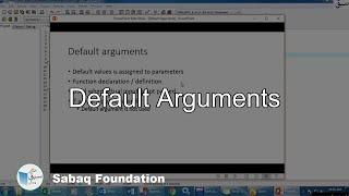 Default Arguments, Computer Science Lecture | Sabaq.pk