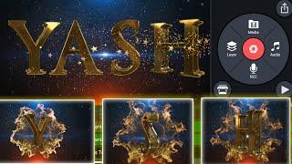 3D Name Art Letter video editing in kinemaster|| 3D Text Animation video status|| tech manish||