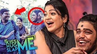 Extreme Fun Prank in Public with Pandian Stores Chithra | Kiss Me Hug Me Slap Me