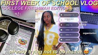 First Week of College Vlog *freshman 2024* | productivity, studying, 7am mornings, organization