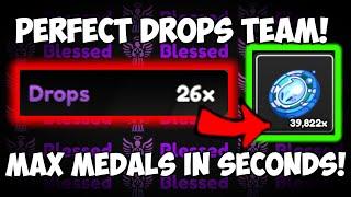 New PERFECT Drops Team is INSANELY OP! MAX MEDALS IN SECONDS! | Anime Champions Noob To Pro