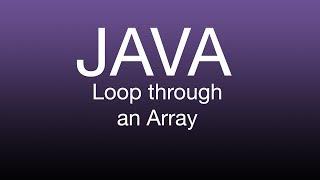 Java made Simple: Iterate through an Array Tutorial