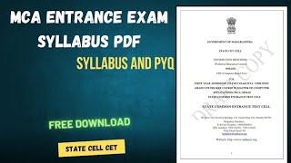 Mca entrance syllabus pdf for BCS and BCA students Free download