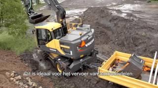 Video walkaround EW160E wheeled excavator digger, Dutch subtitles