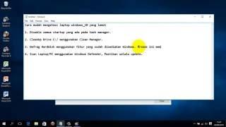 Laptop  Windows 10 lemot..? Pakai cara ini... | Speed up Windows 10