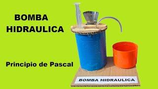 Como Hacer una Bomba hidráulica casera (Principio de Pascal)