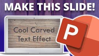 How to Create Engraved Wood Text Effect in PowerPoint   [TEMPLATE ]