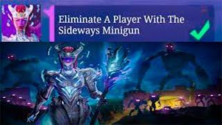 Eliminate a Player with a Sideways Minigun  -   Fortnite Quest