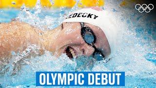 15-Year-Old Katie Ledecky's  First Olympic Race!