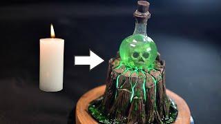 Diorama skull in a poison potion bottle  / Polymer clay / sculpting / Resin