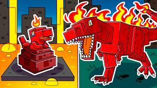 I Survived 100 DAYS as a LAVA DINOSAUR in HARDCORE Minecraft!