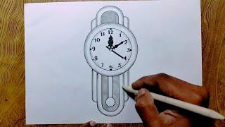 How to draw wall clock in easy way/Clock drawing easily