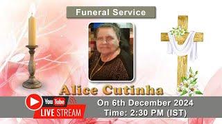 Funeral Service Of "Alice Cutinha"