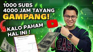 Tips Kejar 1000 Subscriber & 4000 Jam Tayang Gampang Kalo Paham Hal Ini! Monetisasi Channel Youtube!