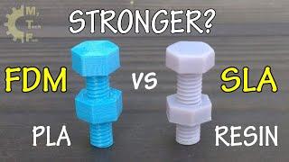 FDM vs SLA 3D printed bolts and nuts (PLA vs Resin)