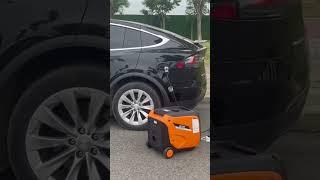 portable generator charg ing EV car