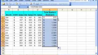 Excel Tutorial Tip 1  - Copy Formula Down Column. Excel Training Courses Sydney