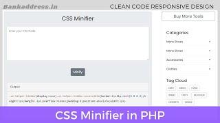 CSS Minifier PHP Script with Code Highlighter | Bankaddress